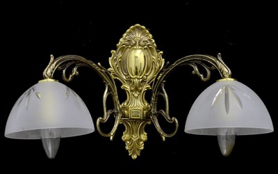 Applique Murale Double Baroque de Luxe Or Blanc