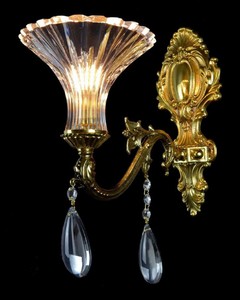 Applique murale LED baroque de luxe en cristal or