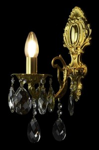 Applique murale baroque de luxe en cristal or
