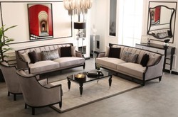 Ensemble de meubles de salon baroque de luxe gris noir argent