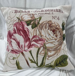 Cojín decorativo de lujo rosas crema multicolor