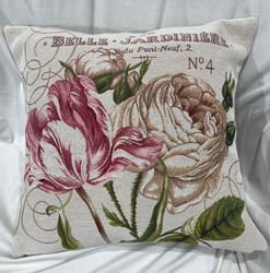 Luxus Deko Kissen Rosen Creme Mehrfarbig