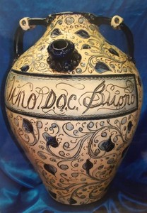 Brocca da vino in ceramica barocco di lusso crema blu nero
