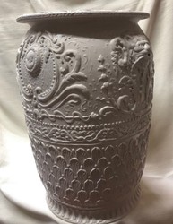 Vaso di fiori in ceramica barocco di lusso grigio