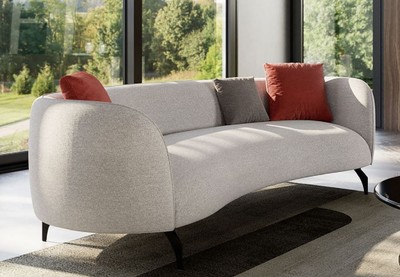 Gebogenes Luxus Wohnzimmer Sofa Grau Schwarz