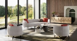 Luxury Living Room Hotel Armchair Gray Black
