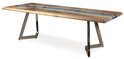 Mesa de comedor mesa de cocina de lujo marrón azul plata