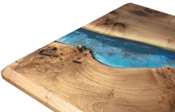 Mesa de comedor mesa de cocina de lujo marrón azul plata