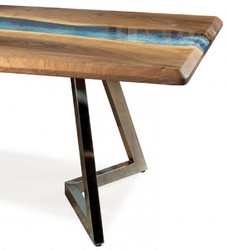 Mesa de comedor mesa de cocina de lujo marrón azul plata