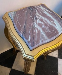 Casa Padrino tavolino barocco oro / grigio - Tavolo quadrato in stile antico con piano in marmo - Mobile da soggiorno in stile barocco in stile barocco - Mobile barocco