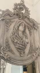 Casa Padrino espejo barroco Madonna gris - Espejo de pared hecho a mano de estilo antiguo - Espejo de guardarropa - Espejo de salón - Muebles barrocos