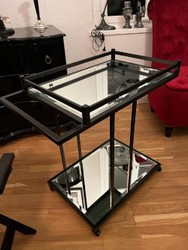 Casa Padrino carrello da portata di lusso nero 78 x 46 x A. 79 cm - Carrello gastronomia ristorante hotel - Accessori gastronomia ristorante hotel lusso - Mobili di lusso