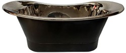 Freestanding luxury Art Nouveau retro copper bathtub black silver