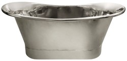 Freestanding Luxury Art Nouveau Retro Copper Bathtub Matt Silver Chrome Plated