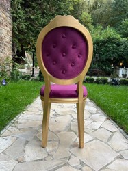 Casa Padrino luxury baroque dining chair purple / gold - Handmade antique style chair with fine velvet - Dining room furniture in baroque style - Baroque furniture - Baroque furnishings