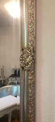 Casa Padrino specchio barocco argento - Specchio da parete rettangolare in stile barocco - Specchio per guardaroba barocco fatto a mano - Magnifici mobili barocchi - Interni barocchi