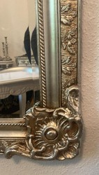Casa Padrino specchio barocco argento - Specchio da parete rettangolare in stile barocco - Specchio per guardaroba barocco fatto a mano - Magnifici mobili barocchi - Interni barocchi