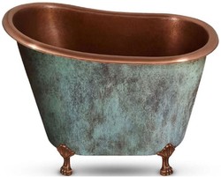 Bañera independiente de cobre retro Art Nouveau de lujo