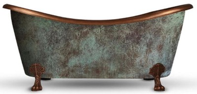Baignoire autoportante en cuivre rétro Art Nouveau de luxe