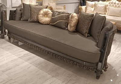 Luxury Baroque Living Room Sofa Gray Gold