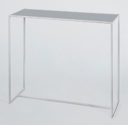 Casa Padrino console de luxe en métal avec plateau en verre miroir blanc gris noir