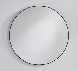 Casa Padrino miroir de luxe noir Ø 85 cm - Miroir mural rond avec cadre en métal - Miroir de vestiaire - Miroir de chambre - Mobilier de luxe
