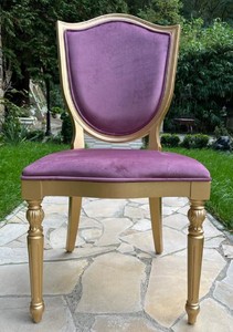Luxus Art Deco Esszimmer Stuhl Lila Gold
