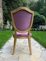 Casa Padrino luxury Art Deco velvet dining chair purple / gold - Art Deco solid wood chair - Art Deco dining room furniture - Art Deco furniture - Luxury furniture in Art Deco style