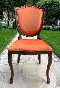 Luxus Art Deco Esszimmer Stuhl Orange Braun