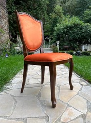 Luxus Art Deco Esszimmer Stuhl Orange Braun