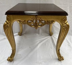 Casa Padrino tavolino barocco di lusso in legno massello oro / marrone - Tavolo quadrato in stile barocco - Mobili barocchi - Nobile e magnifico