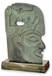 Luxus Aluminium Deko Skulptur Figur Maya Gesicht