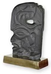 Luxus Aluminium Deko Skulptur Figur Maya Gesicht