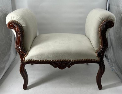 Casa Padrino taburete barroco gris / marrón oscuro - Taburete de estilo antiguo hecho a mano - Taburete de estilo barroco - Muebles de salón en estilo barroco - Muebles barrocos