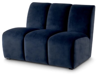 Erweiterbares Luxus Samt Sofa Mitternachtsblau Schwarz