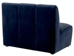 Casa Padrino elemento de sofá de terciopelo de lujo azul medianoche / negro 108,5 x 94,5 x A. 83 cm - Sofá de salón extensible - Muebles de salón - Muebles de lujo