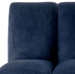 Casa Padrino elemento de sofá de terciopelo de lujo azul medianoche / negro 108,5 x 94,5 x A. 83 cm - Sofá de salón extensible - Muebles de salón - Muebles de lujo