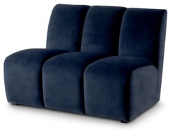 Casa Padrino elemento de sofá de terciopelo de lujo azul medianoche / negro 108,5 x 94,5 x A. 83 cm - Sofá de salón extensible - Muebles de salón - Muebles de lujo