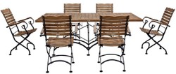 Casa Padrino Art Nouveau garden chair with armrests brown / black 60 x 40 x H. 92 cm - Foldable garden chair - Baroque & Art Nouveau gastronomy & garden furniture