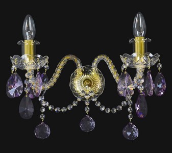 Applique murale double baroque de luxe or violet