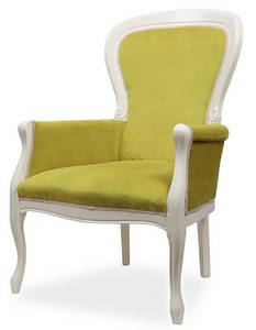 Poltrona da salotto barocco di lusso verde bianco