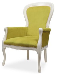 Poltrona da salotto barocco di lusso verde bianco