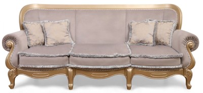 Luxury Baroque Living Room Sofa Gray Gold