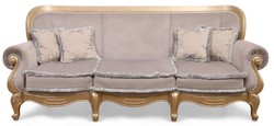 Divano da salotto barocco di lusso grigio oro