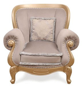 Poltrona da salotto barocco di lusso grigio oro