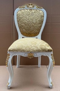 Luxus Barock Esszimmer Stuhl Gold Weiß Gold