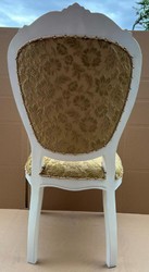 Casa Padrino sedia da pranzo barocco di lusso con motivo elegante oro / bianco / oro - Mobili per sala da pranzo in stile barocco - Mobili di lusso in stile barocco - Mobili barocchi
