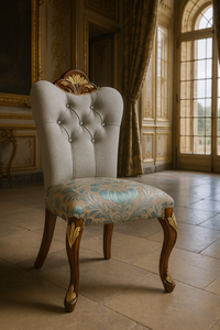 Luxus Barock Esszimmer Stuhl mit Glitzersteinen Grau Türkis Braun Gold Luxus Barock Esszimmer Stuhl mit Glitzersteinen Grau Türkis Braun Gold