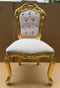 Luxus Barock Esszimmer Stuhl Grau Gold