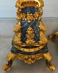 Magnificent baroque decorative vases set gold black